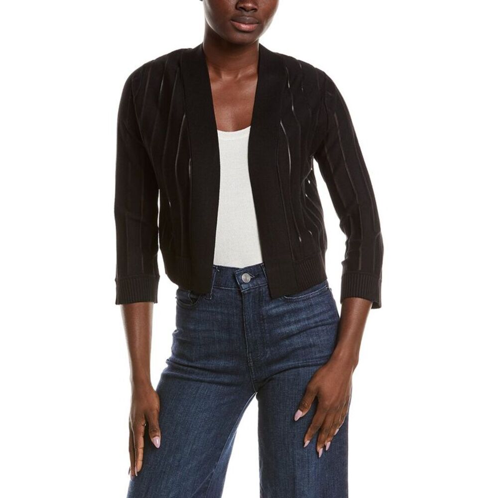Anne Klein Womens  Sheer Stripe Shrug, Black